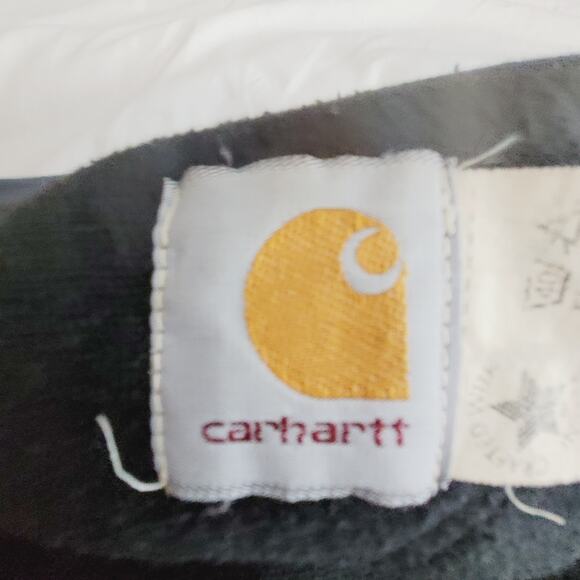 Vtg Carhartt Jacket Mens L Blue Denim Varsity Detroit Collegiate Bomber USA Made - Picture 8 of 16